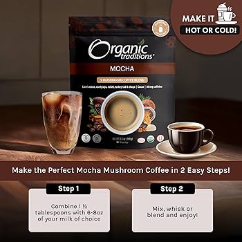 Amazon.com : Organic Traditions Mocha Mushroom Coffee – Organic